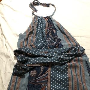 BCBG Max Azria Silk Halter Wrap Dress